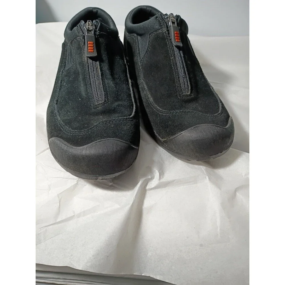 Lands' End Women’s Size 6.5B Suede Zipper Casual Outdoor Shoes Stretch Walking